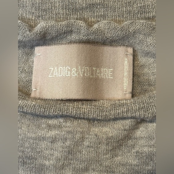 Zadig & Voltaire Women’s Flint Cashmere Sweater, Grey, Size Large - Picture 7 of 8